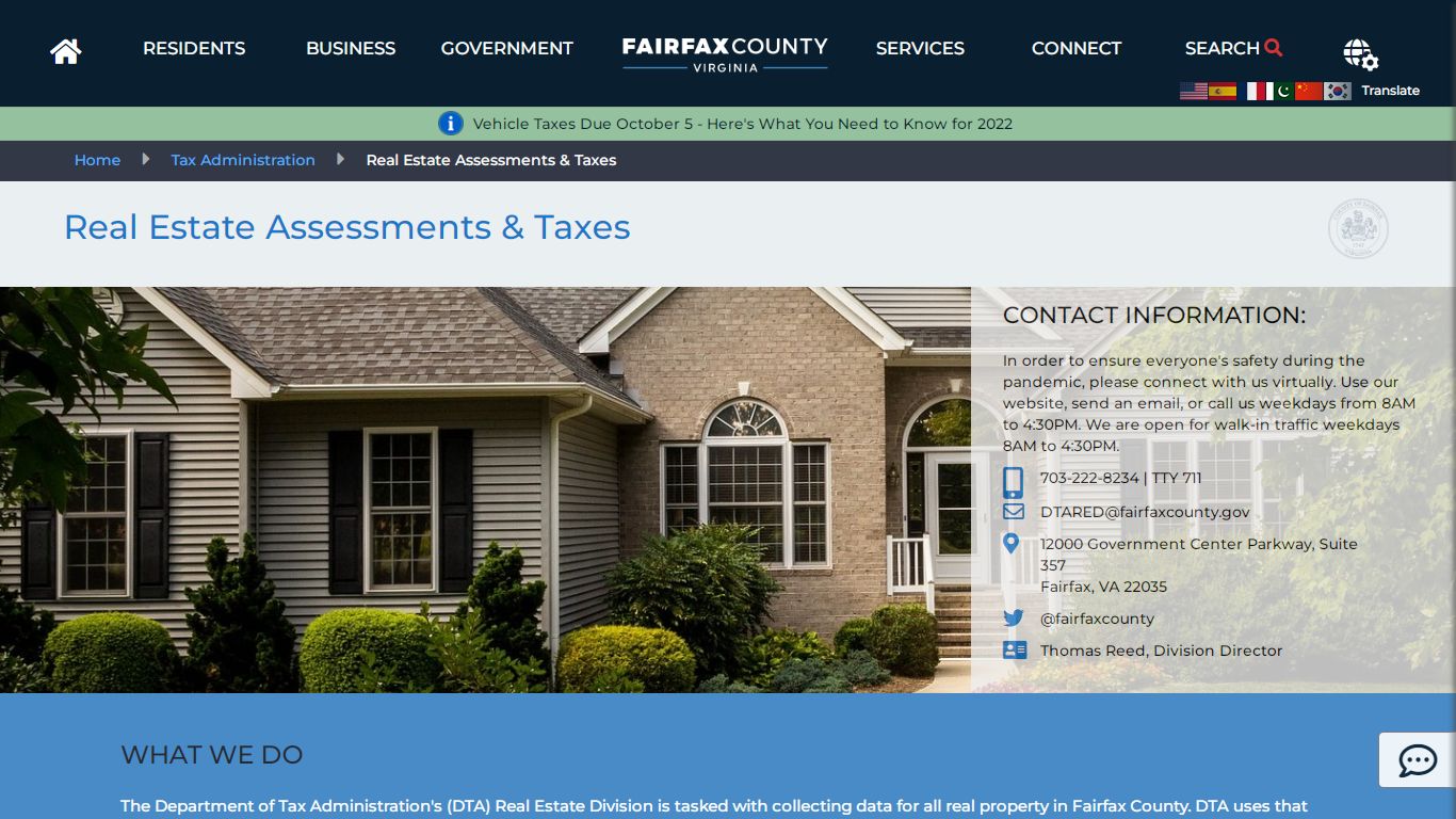 Real Estate Assessments & Taxes | Tax Administration