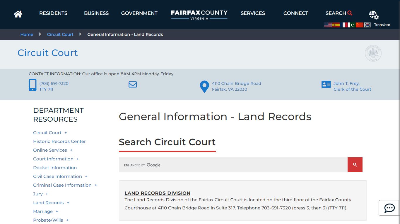 General Information - Land Records | Circuit Court